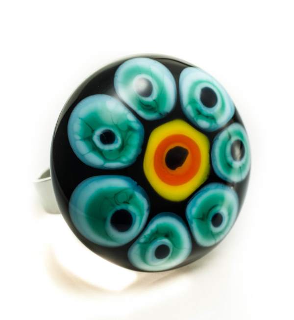 Prsten Zeleni cvijet s narančastim